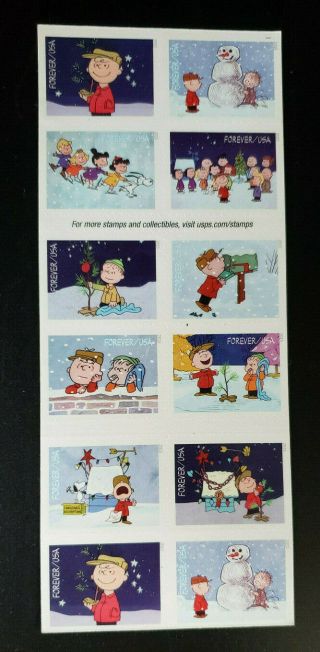 2015 Usps A Charlie Brown Christmas 20 First Class Forever Stamps Holiday