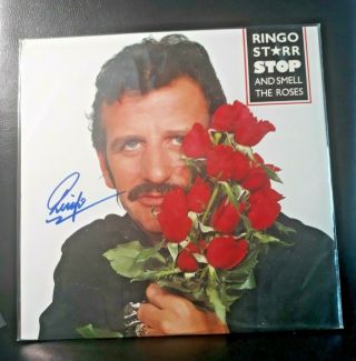 Ringo Starr Stop And Smell The Roses Autograph Signed Lp