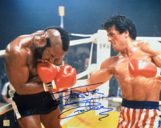 Sylvester Stallone Rocky Balboa Autographed 16x20 Photo Vs Mr.  T Asi Proof