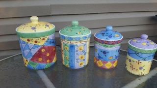 H2 - Sango The Sweet Shoppe Sue Zipkin Canisters Complete Set Of 4