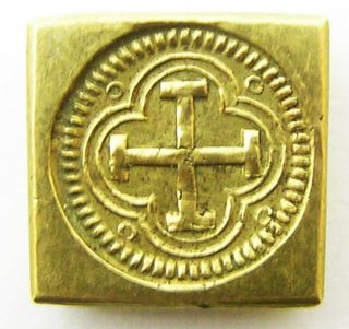 17th Century Hammered Gold Coin Weight For A Spanish Cob 2 Escudos