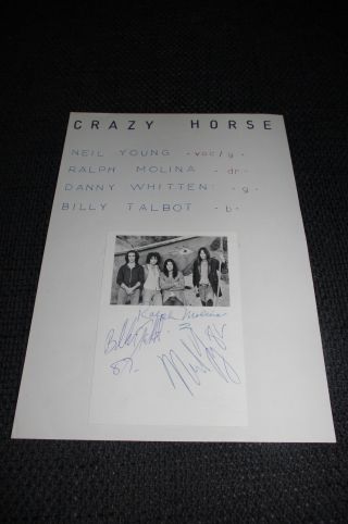 Crazy Horse Neil Young Signed 4x6 Inch Autograph Index Card Inperson 1982 Berlin