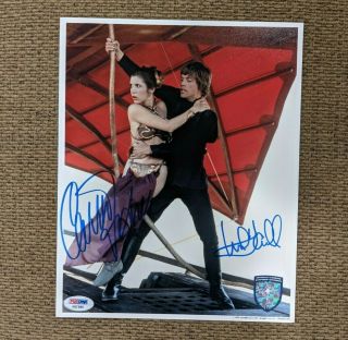 Carrie Fisher & Mark Hamill Signed Star Wars 8x10 Photo Official Pix Opx & Psa