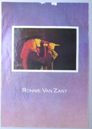Ronnie Van Zant Signed Autographed Program Page Photo Lynard Skynard Jsa Bb40970