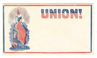 Civil War - Patriotic - Female Design - (red/blue) - Liberty,  Shield - Scarce