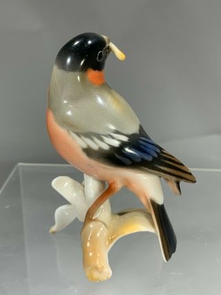 Vintage Hutschenreuther Germany Porcelain Bird Figurine With Straw In Mouth