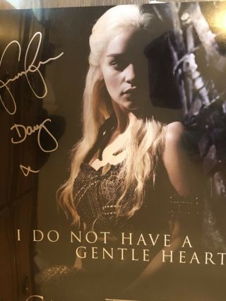 Emilia Clarke Signed 11x14 Game Of Thrones Poster Celebrity Authentics
