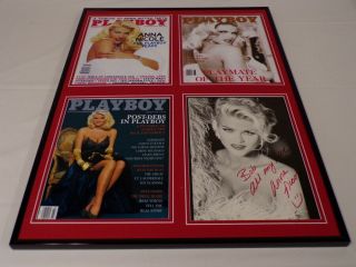 Anna Nicole Smith Signed Framed 18x24 Playboy Cover & Photo Display Aw