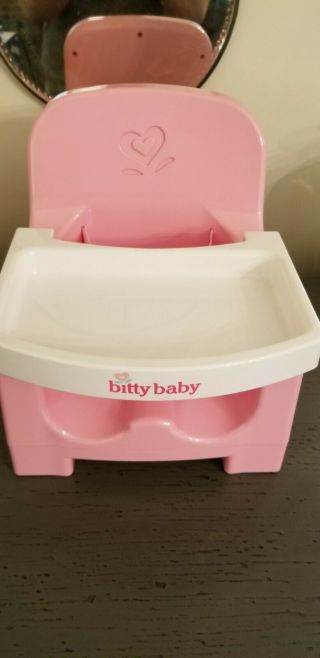American Girl Bitty Baby Booster Seat Pink With Removable Tray