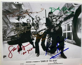 Dawn Of The Dead Photo Signed By All Lead Cast George Romero Horror Auto 