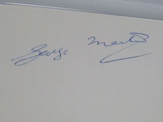 George Martin THE BEATLES Signed Autograph 3x5 Index Card Encapsulated Slab, 5
