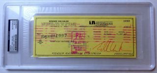 Eddie Van Halen Signed Autographed Personal Check 1983 July 7th Psa/dna Slabbed