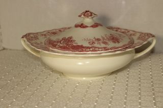 Bristol Old Hall Ware 762055 By Crown Ducal Pink 2handled Covered Vegetable Bowl