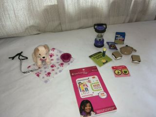American Girl Doll Stickers,  Dog With Blanket And Leash And Camping Accessories
