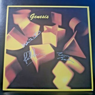 Genesis Phil Collins Mike Rutherford Tony Banks Autograph Signed Lp