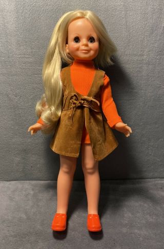 Vintage Ideal Velvet Doll Orange Jumpsuit Suede Like Vest Orange Crocs
