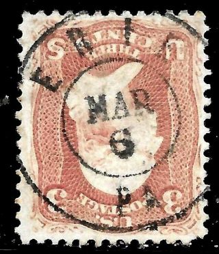 Sc 65 " Erie Pa Mar 6 " Son Town Date Cancel 3 Cent Washington 1861 Us 9734
