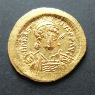 Av Solidus 491 - 498 Byzantine Empire Anastasius I,  Constantinople Gold Coin Lot44