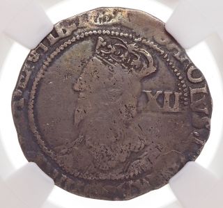 England.  Charles I,  Silver Shilling,  1625 - 1642,  S - 2800,  Ngc F15