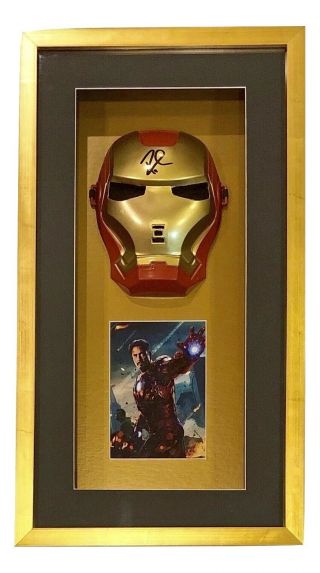 Robert Downey Jr.  Autographed Hand Signed Iron Man Mask Shadowboxed Framed W/coa