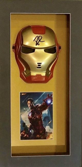 ROBERT DOWNEY JR.  AUTOGRAPHED Hand SIGNED IRON MAN MASK Shadowboxed FRAMED w/COA 4