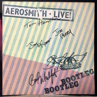 BAND SIGNED AUTOGRAPHED AEROSMITH LIVE 1978 VINYL LP 