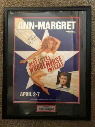 Ann - Margret Signed " The Best Little Whorehouse In Texas " Poster Display