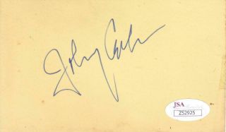 Johnny Cash D 2003 Signed 3x5 Index Card Singer/ring Of Fire Jsa Z52925