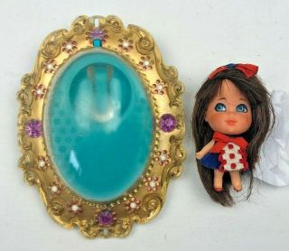 Liz Locket Vintage Lucky Lockets Kiddle By Mattel 1966 Brown Hair Gold Case
