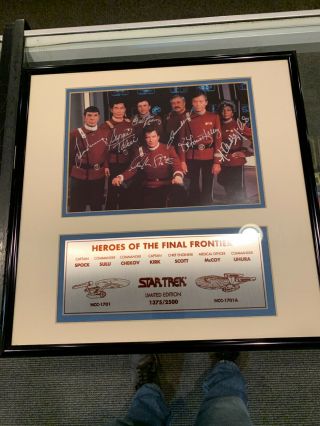 16x16 Star Trek Heroes Of The Final Frontier Cast Signed Framed Photo 1375/5000