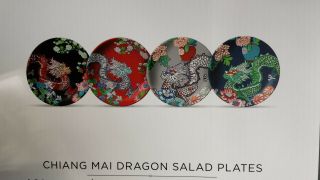 Williams Sonoma Chiang Mai Dragon Schumacher Salad Plates Set Of 4 2