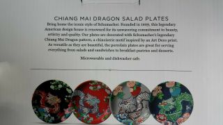 Williams Sonoma Chiang Mai Dragon Schumacher Salad Plates Set Of 4 3