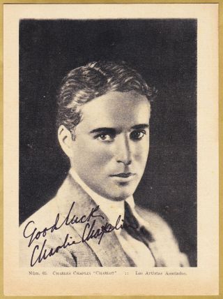 Actor Comedian Charlie Chaplin Autograph Signature 6x8 Photo Movie Card