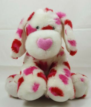 Build A Bear Puppy Dog 11 " Plush Animal Valentine Love Pink Red Heart Nose Bab