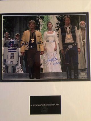 Star Wars Carrie Fisher,  Mark Hamill and Harrison Ford signed framed photo 2