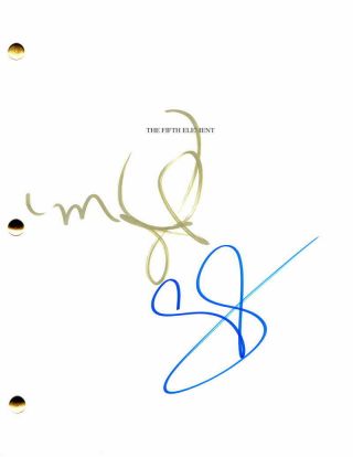 Milla Jovovich & Gary Oldman Signed Autograph - The Fifth Element Movie Script