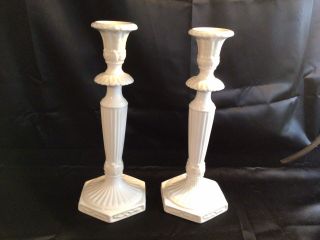 Lenox Butlers Pantry 13 " Tall Candlestick Candle Holder Ivory Porcelain Pair
