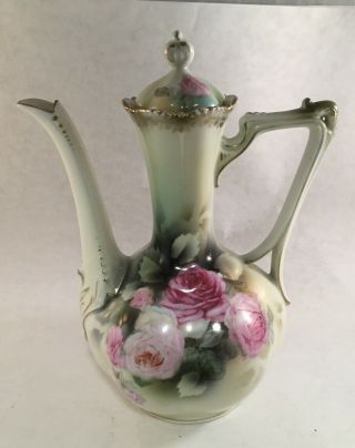 Antique Rs Prussia Porcelain Demitasse With Rose Decoration