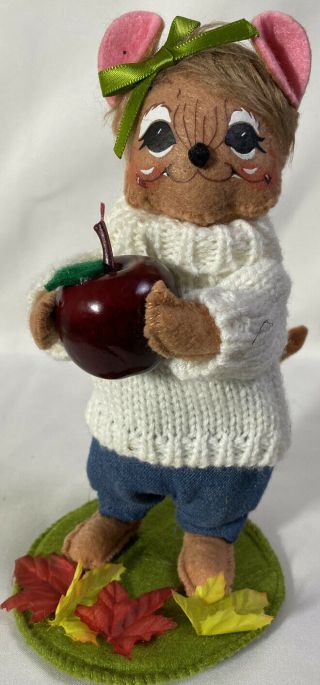 Rare Annalee Thanksgiving Harvest 2016 Apple Picking Girl Mouse 6 "
