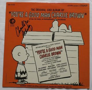 Charles M.  Schulz Signed Authentic Autographed Album Cover Beckett A55203