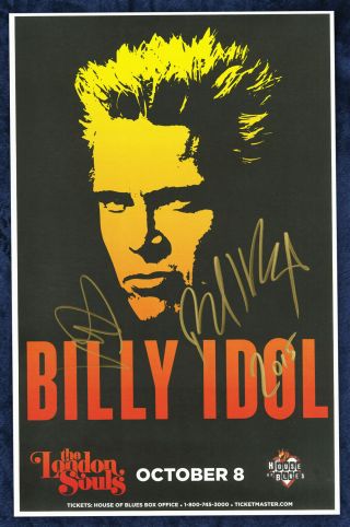 Billy Idol Autographed Concert Poster 2015 Dancing With Myself,  Catch My Fall