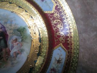 Antique Royal Vienna Plate Gold Red Beehive 3