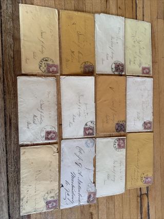 Lot Envelopes 3 Cent Stamp Cancel Washington Three Lot3 1860s