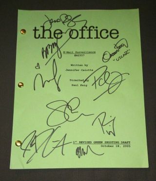 The Office Cast Autographed Script Steve Carell John Krasinski Jenna Fischer