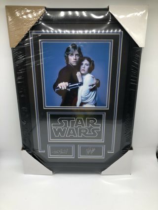 Star Wars Carrie Fisher Mark Hamill Autographed Photo W/ Frame