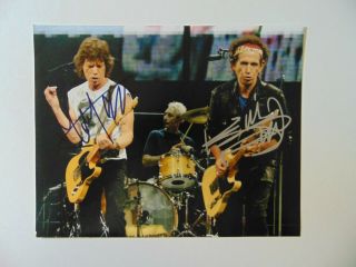 " The Rolling Stones " Mick Jagger & Keith Richards Signed 10x8 Color Photo
