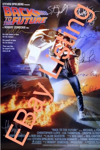 Unique Bttf Back To The Future Michael J.  Fox & Cast 27 X 39 Autographed Poster