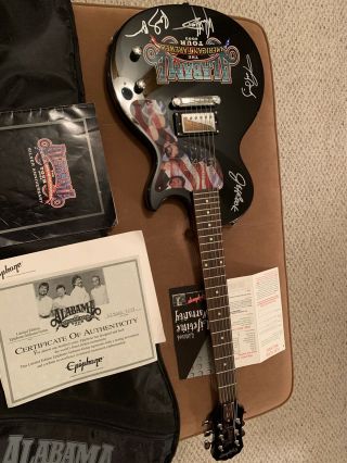 Autographed Alabama Custom Epiphone Guitar 2003 Farewell Tour.  Signed