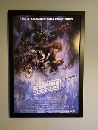 Star Wars: Empire Strikes Back Cast Signed 27x40 Poster (17 Signatures) Wow