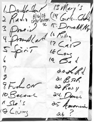 Bruce Springsteen Handwritten Concert Set List & 5 Photos Of Bruce